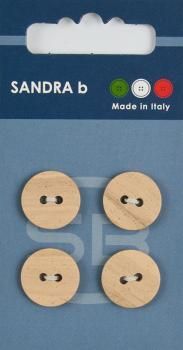 Пуговицы SANDRA 15 мм пластик 4 шт CARD239 под дерево